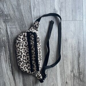 Wild Fable Leopard Print Belt Bag - Black and Cream
